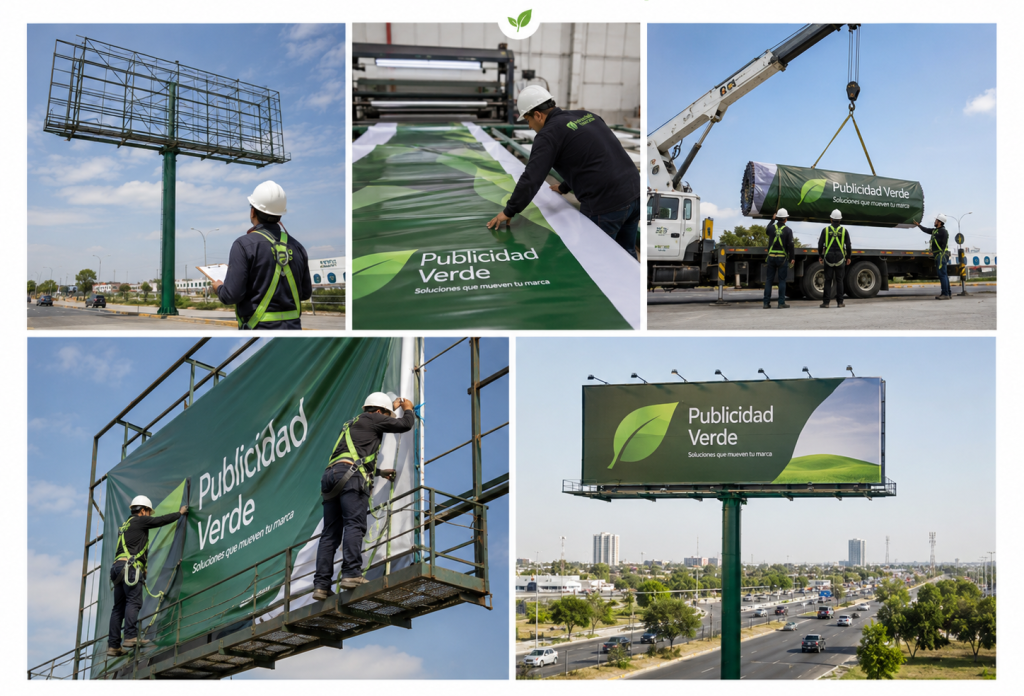 Proceso de instalación de un espectacular